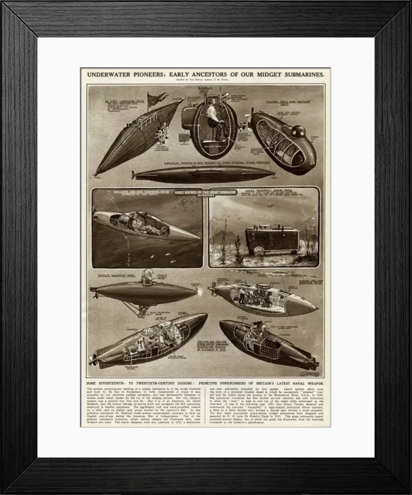 Framed Print : Underwater pioneers by G. H. Davis Framed Print : Underwater pioneers by G. H. Davis