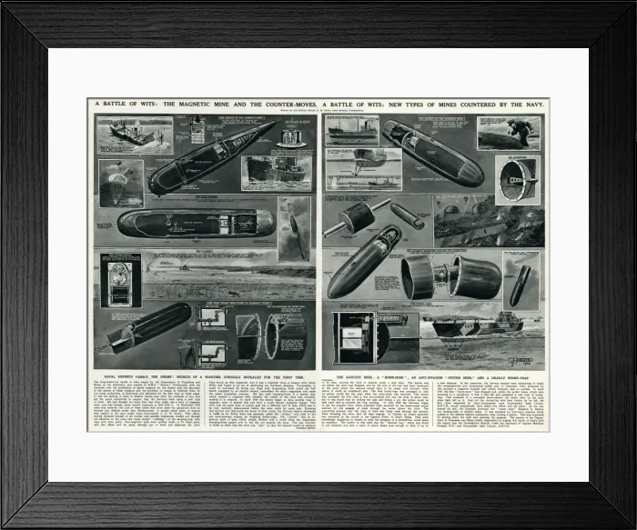 Framed Print : Magnetic mine and counter moves by G. H. Davis Framed Print : Magnetic mine and counter moves by G. H. Davis