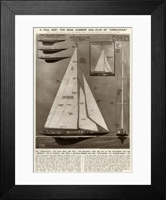 Framed Print : A tall ship, Endeavour, by G. H. Davis Framed Print : A tall ship, Endeavour, by G. H. Davis