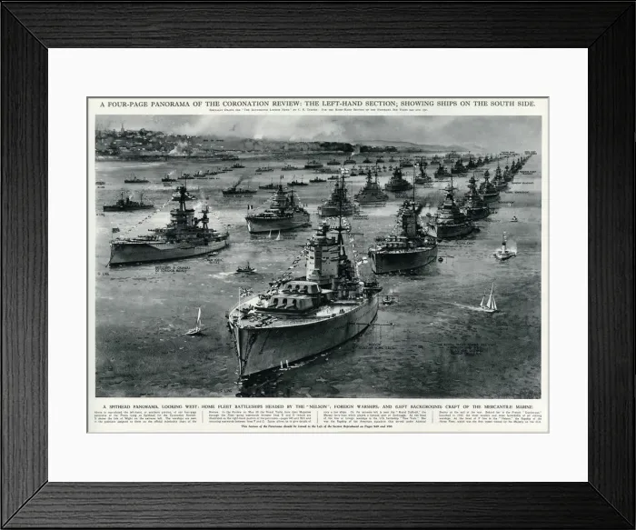 Framed Print : Spithead panorama, ships on south side Framed Print : Spithead panorama, ships on south side