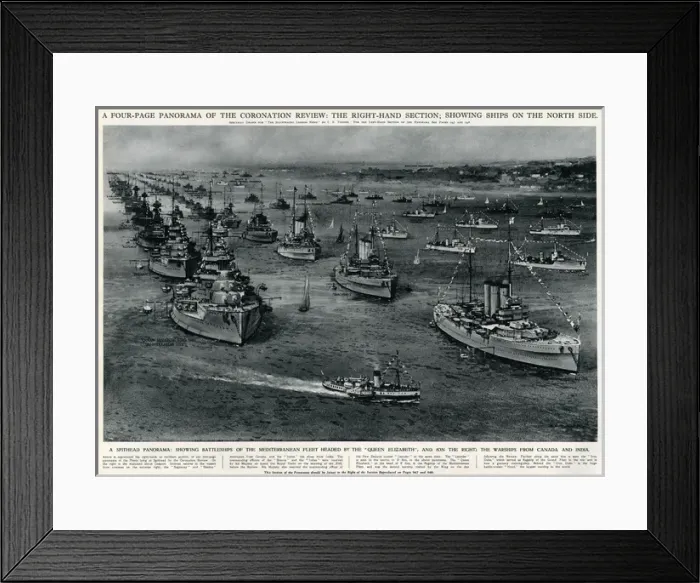 Framed Print : Spithead panorama, ships on north side Framed Print : Spithead panorama, ships on north side