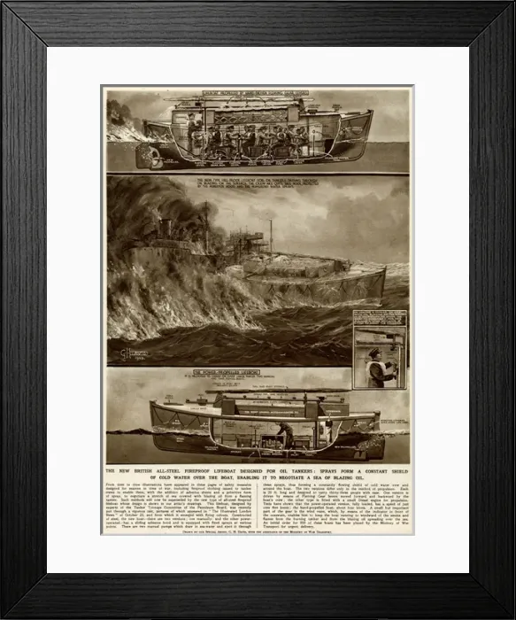Framed Print : New British fireproof lifeboat by G. H. Davis Framed Print : New British fireproof lifeboat by G. H. Davis
