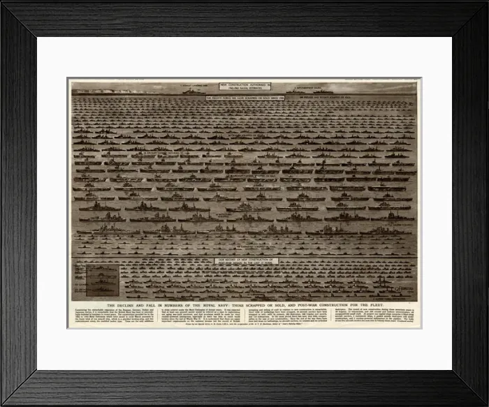 Framed Print : Decline and fall in Royal Navy ships by G. H. Davis