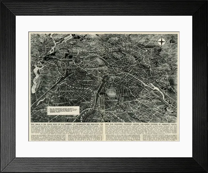 Framed Print : Wartime map of Berlin by G. H. Davis Framed Print : Wartime map of Berlin by G. H. Davis