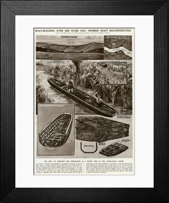 Framed Print : Ancient boat building by G. H. Davis Framed Print : Ancient boat building by G. H. Davis