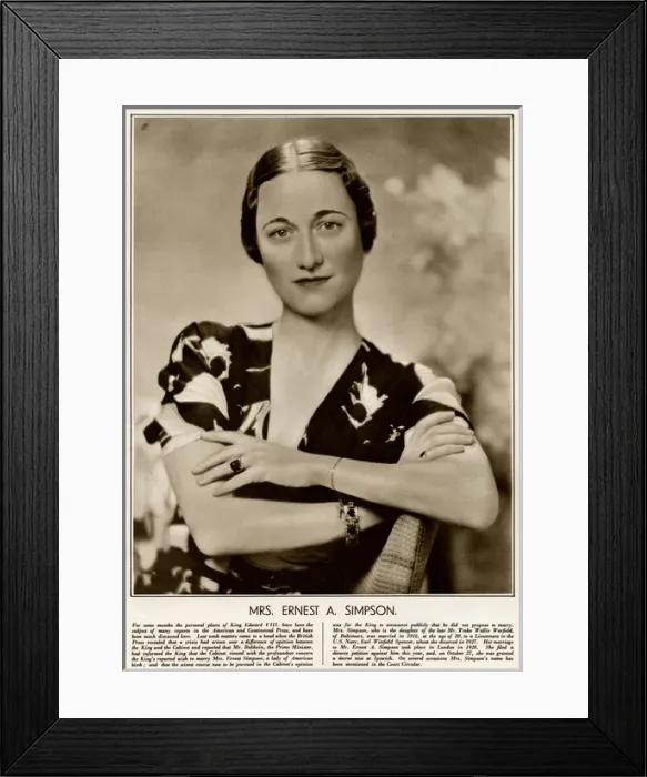 Framed Print : Mrs Ernest A. Simpson Framed Print : Mrs Ernest A. Simpson