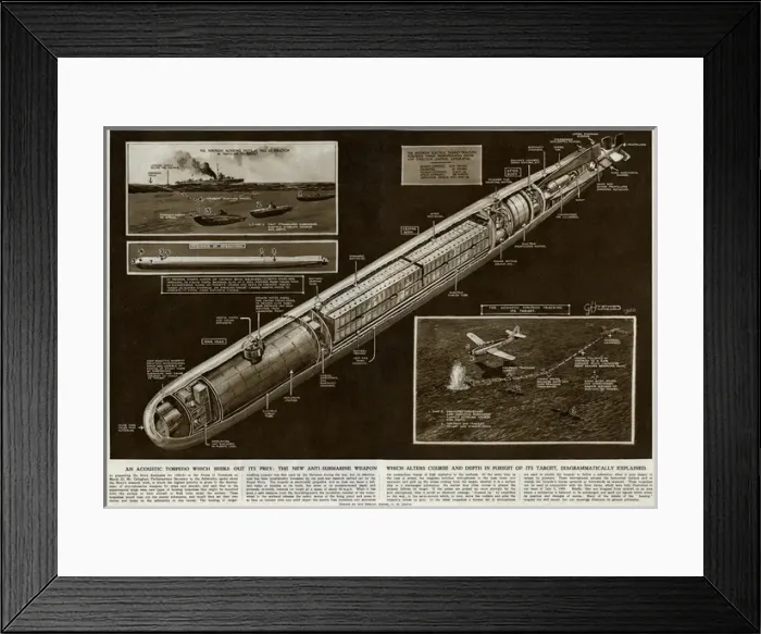 Framed Print : New anti-submarine torpedo by G. H. Davis Framed Print : New anti-submarine torpedo by G. H. Davis
