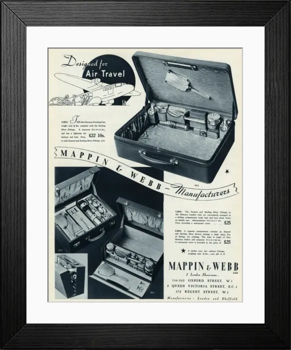 Framed Print : Advert for Mappin & Webb dressing case 1935