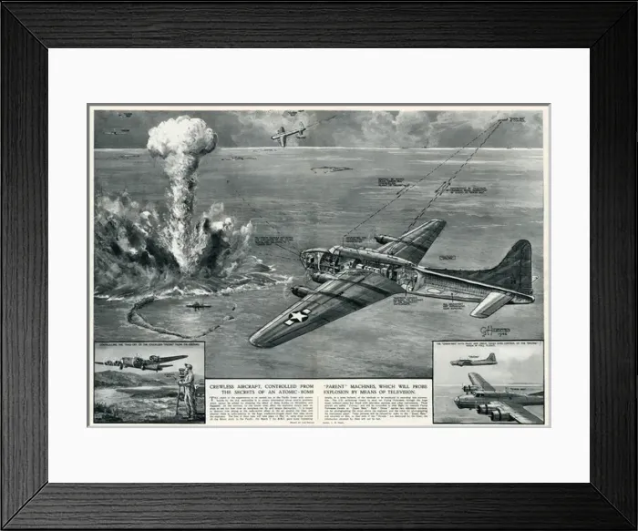 Framed Print : Crewless aircraft for atomic explosions by G. H. Davis Framed Print : Crewless aircraft for atomic explosions by G. H. Davis