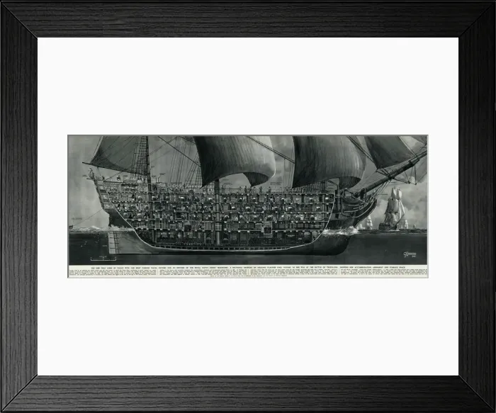 Framed Print : Nelsons flagship HMS Victory by G. H. Davis Framed Print : Nelsons flagship HMS Victory by G. H. Davis