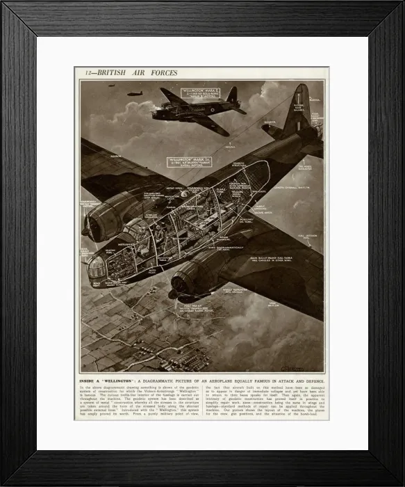 Framed Print : Two Wellington bombers by G. H. Davis Framed Print : Two Wellington bombers by G. H. Davis