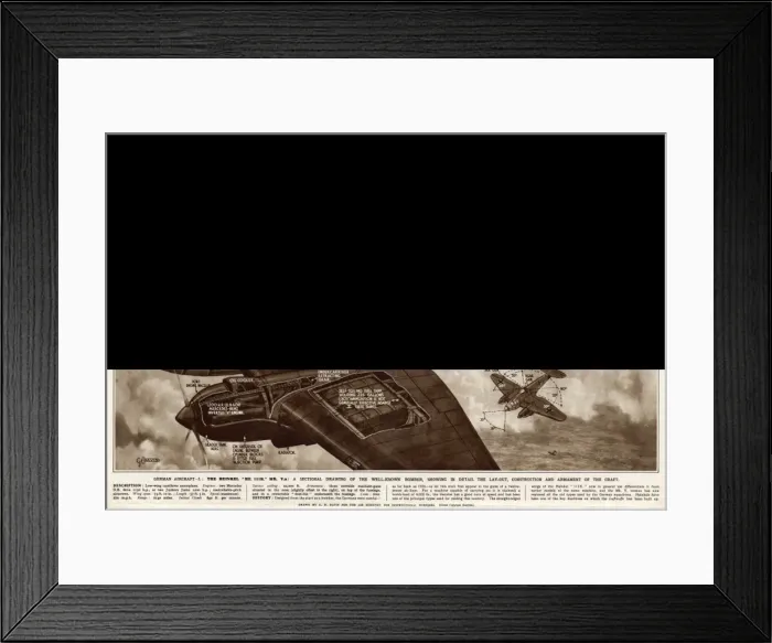 Framed Print : German aircraft, the Heinkel, by G. H. Davis