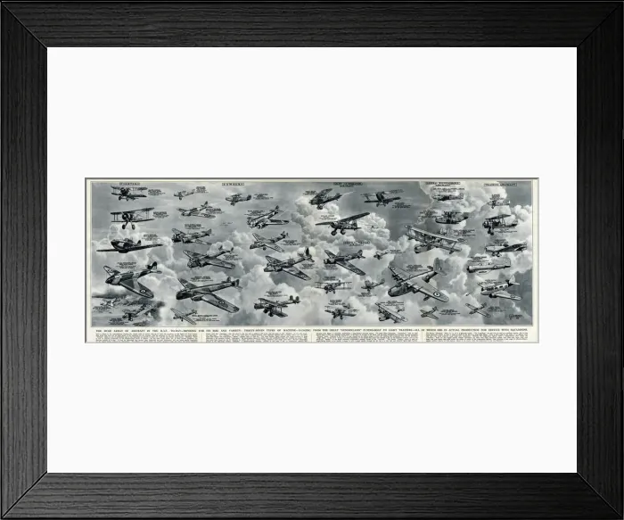 Framed Print : British RAF aeroplanes in 1939 by G. H. Davis