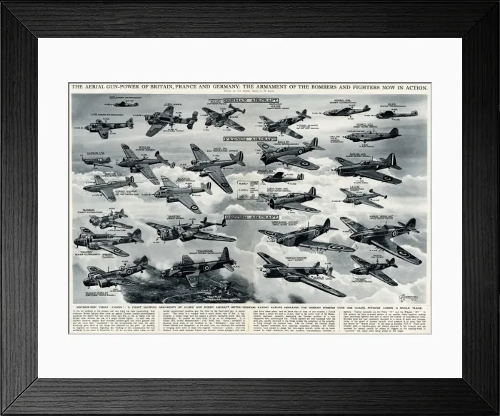 Framed Print : Aerial gunpower in 1940 by G. H. Davis
