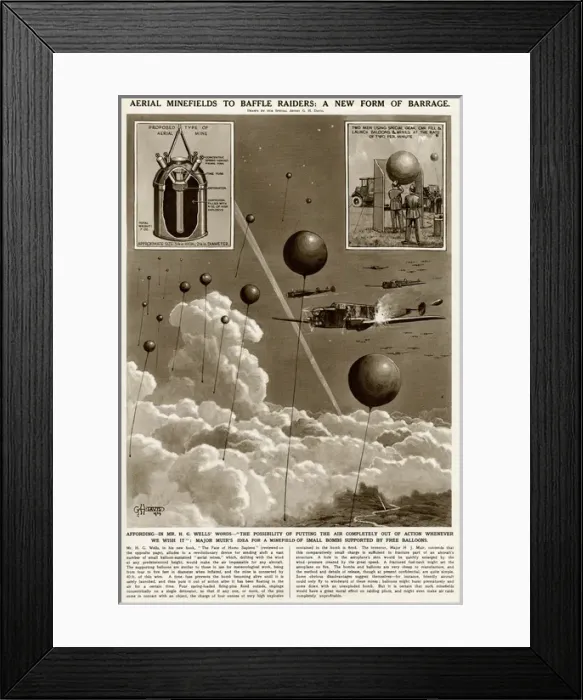 Framed Print : Aerial minefields by G. H. Davis
