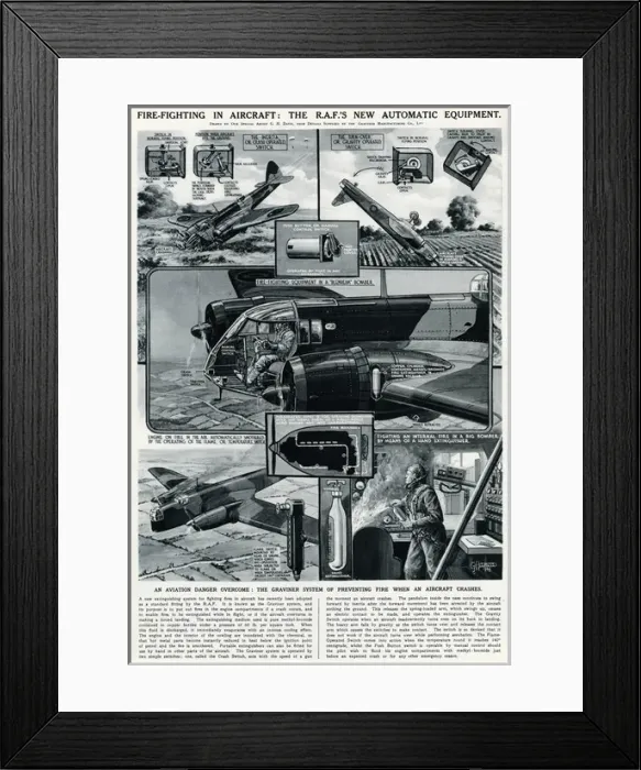 Framed Print : RAF fire-fighting equipment by G. H. Davis Framed Print : RAF fire-fighting equipment by G. H. Davis