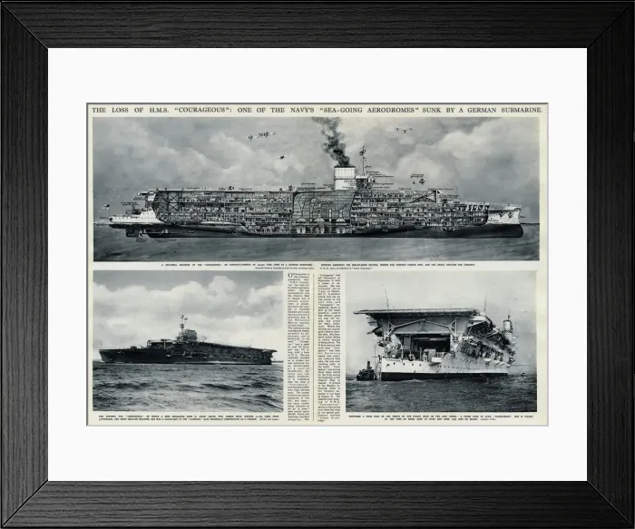 Framed Print : Loss of HMS Courageous by G. H. Davis Framed Print : Loss of HMS Courageous by G. H. Davis