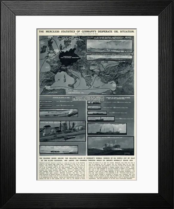 Framed Print : Germanys desperate oil situation by G. H. Davis