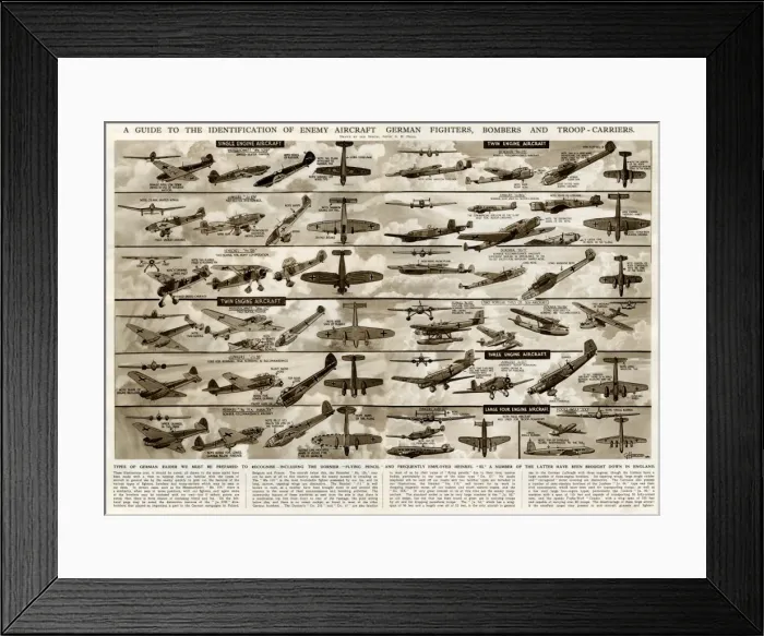 Framed Print : Identification of enemy aircraft by G. H. Davis Framed Print : Identification of enemy aircraft by G. H. Davis