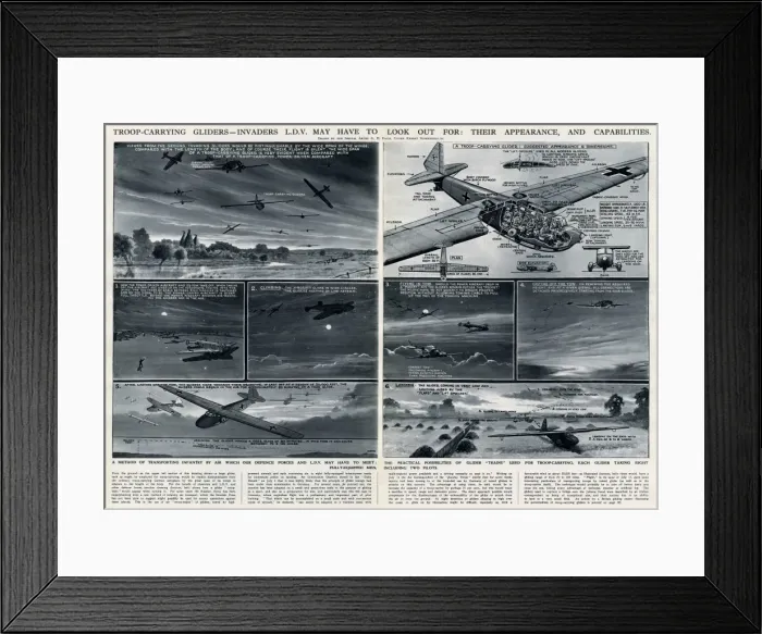 Framed Print : Troop-carrying gliders by G. H. Davis Framed Print : Troop-carrying gliders by G. H. Davis