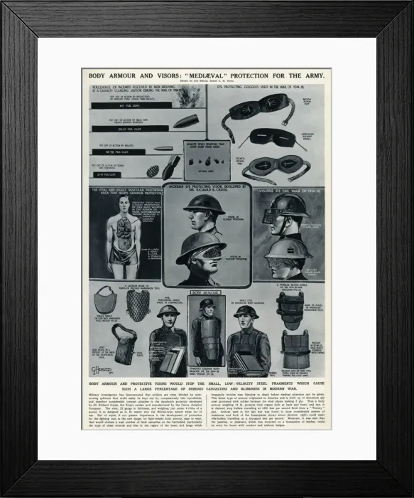 Framed Print : Body armour and visors by G. H. Davis Framed Print : Body armour and visors by G. H. Davis