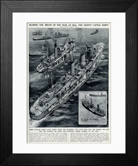 Framed Print : The Royal Navys little ships by G. H. Davis Framed Print : The Royal Navys little ships by G. H. Davis