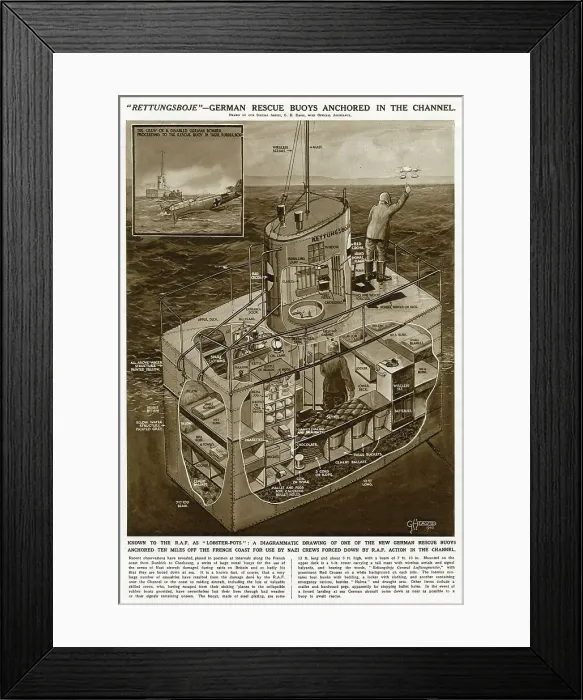 Framed Print : German rescue buoy in Channel by G. H. Davis Framed Print : German rescue buoy in Channel by G. H. Davis