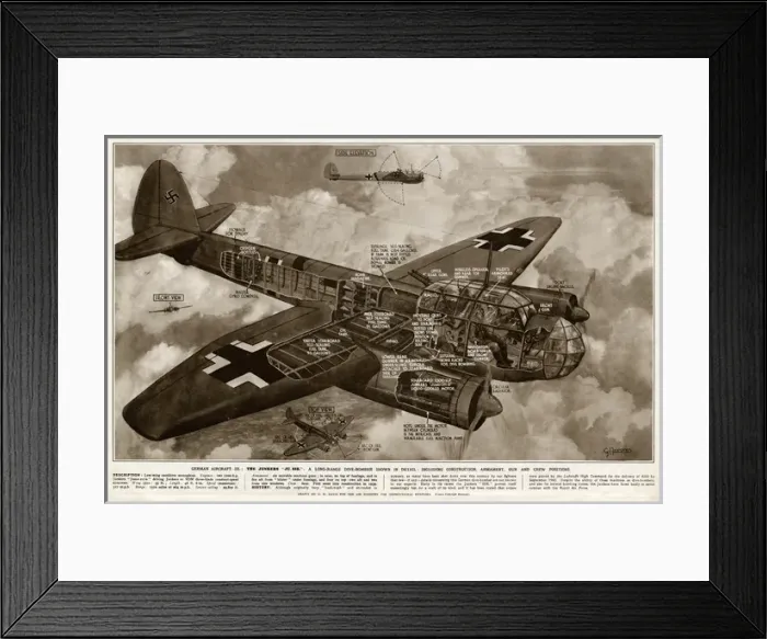 Framed Print : German Junkers JU88K by G. H. Davis