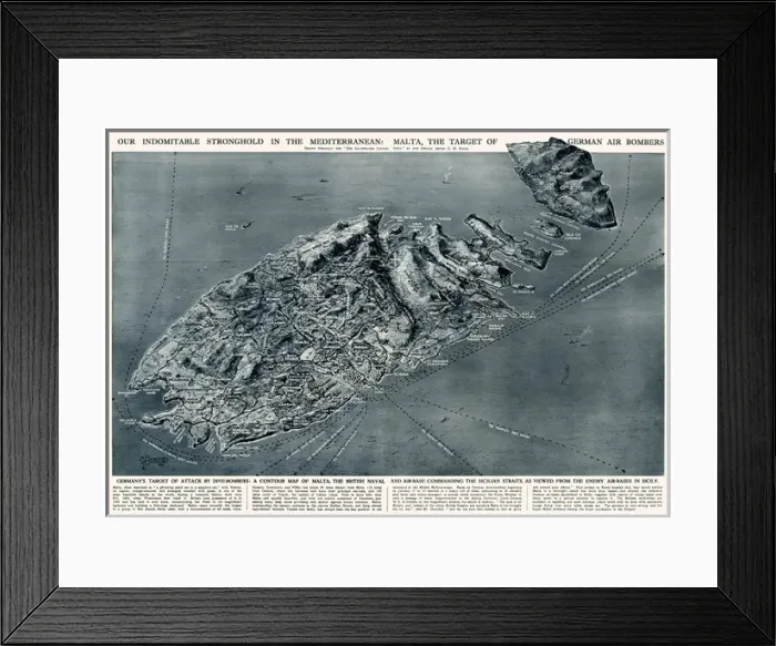 Framed Print : Malta, target of German bombers, by G. H. Davis Framed Print : Malta, target of German bombers, by G. H. Davis