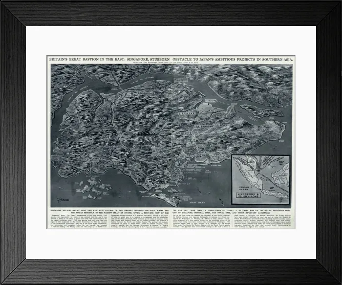 Framed Print : Singapore, bastion in the East, by G. H. Davis Framed Print : Singapore, bastion in the East, by G. H. Davis