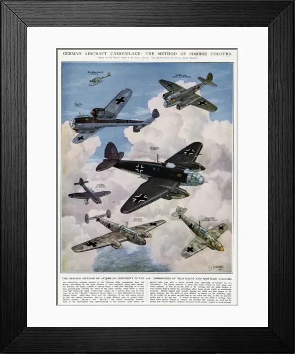 Framed Print : German aircraft camouflage by G. H. Davis Framed Print : German aircraft camouflage by G. H. Davis