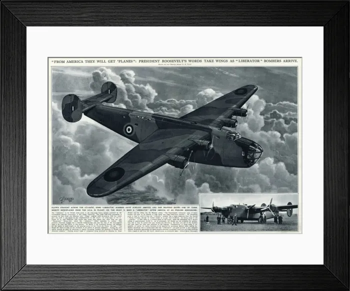 Framed Print : American Liberator bomber by G. H. Davis