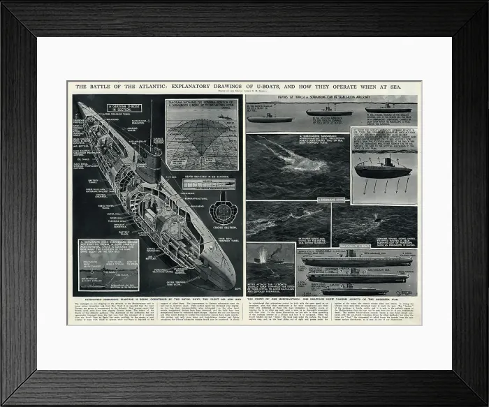 Framed Print : German U-boat by G. H. Davis Framed Print : German U-boat by G. H. Davis