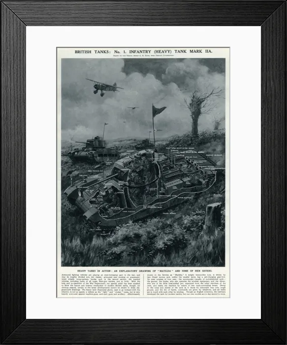 Framed Print : British tank Mark IIA by G. H. Davis