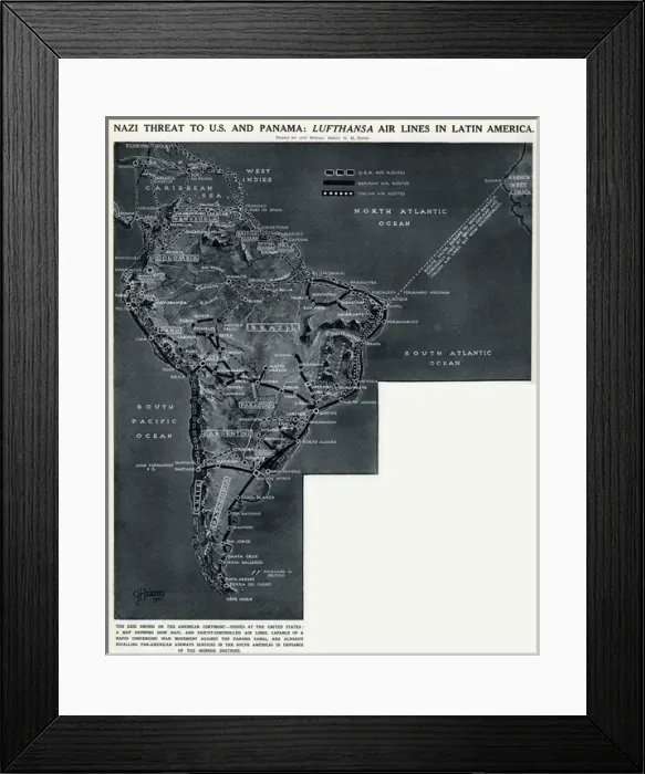 Framed Print : Lufthansa airlines in Latin America by G. H. Davis Framed Print : Lufthansa airlines in Latin America by G. H. Davis