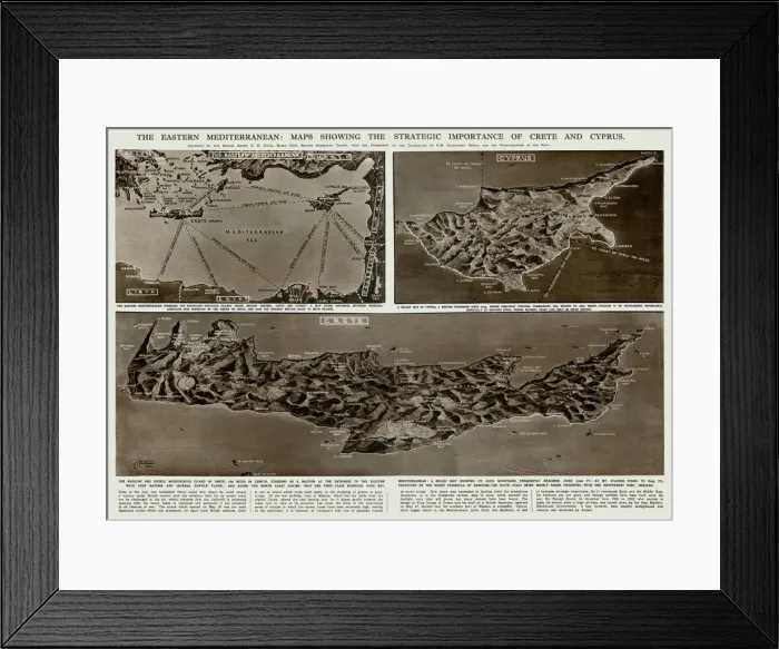 Framed Print : Strategic importance of Crete and Cyprus by G. H. Davis Framed Print : Strategic importance of Crete and Cyprus by G. H. Davis