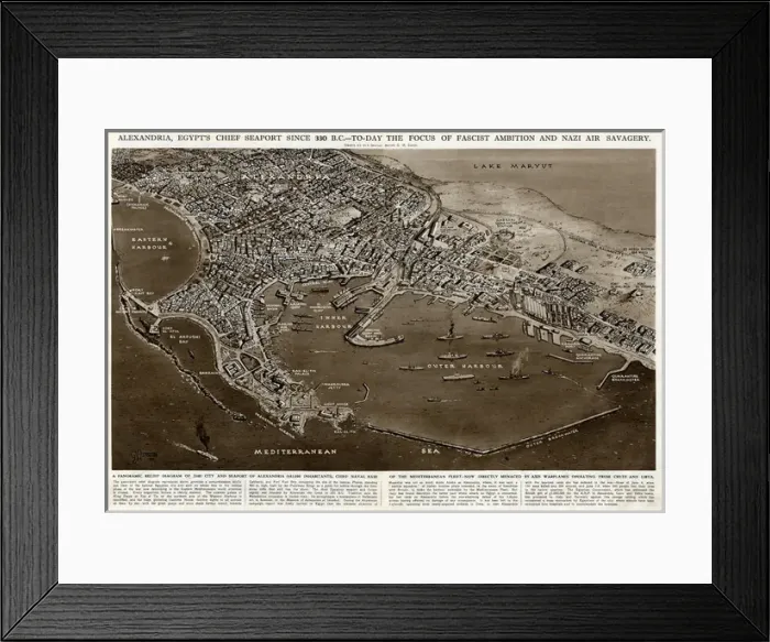 Framed Print : Seaport of Alexandria, Egypt, by G. H. Davis Framed Print : Seaport of Alexandria, Egypt, by G. H. Davis