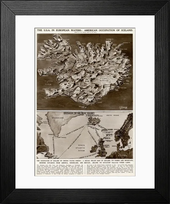 Framed Print : American occupation of Iceland by G. H. Davis