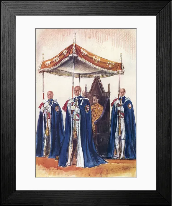 Framed Print : King George VI and his canopy bearers, coronation Framed Print : King George VI and his canopy bearers, coronation