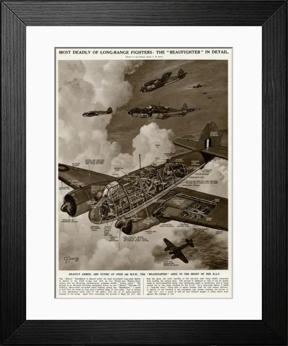 Framed Print : Beaufighter long-range fighter by G. H. Davis Framed Print : Beaufighter long-range fighter by G. H. Davis