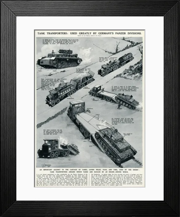Framed Print : German tank transporters by G. H. Davis Framed Print : German tank transporters by G. H. Davis