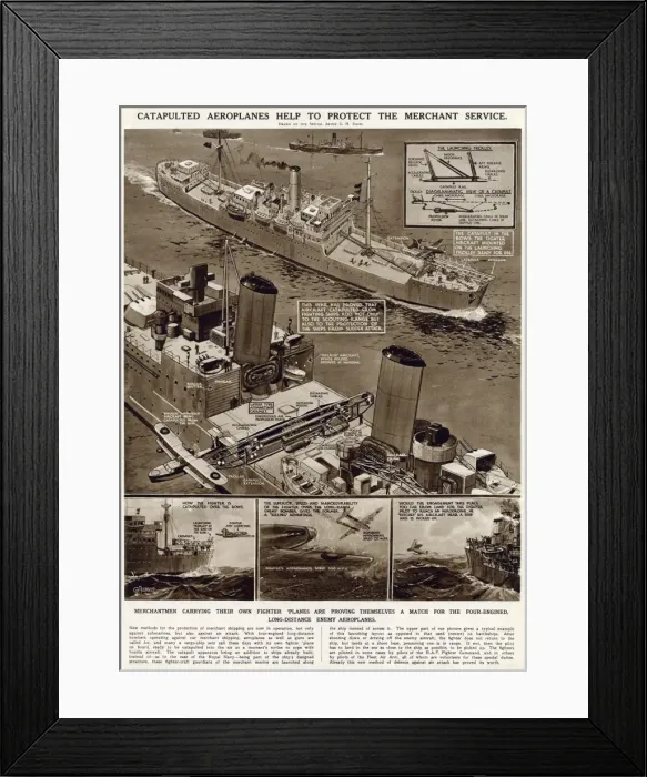 Framed Print : Catapulted aeroplanes by G. H. Davis