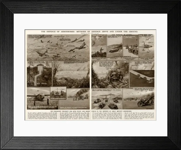 Framed Print : Defence of British aerodromes by G. H. Davis Framed Print : Defence of British aerodromes by G. H. Davis