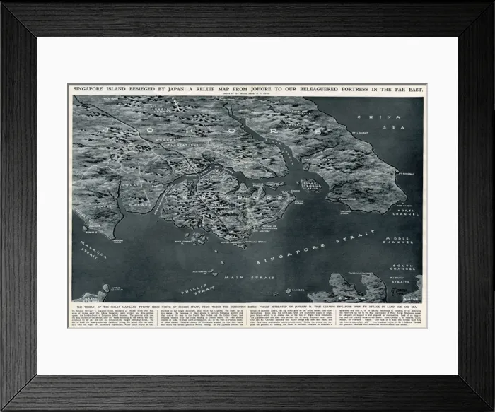 Framed Print : Singapore besieged by Japan, by G. H. Davis Framed Print : Singapore besieged by Japan, by G. H. Davis