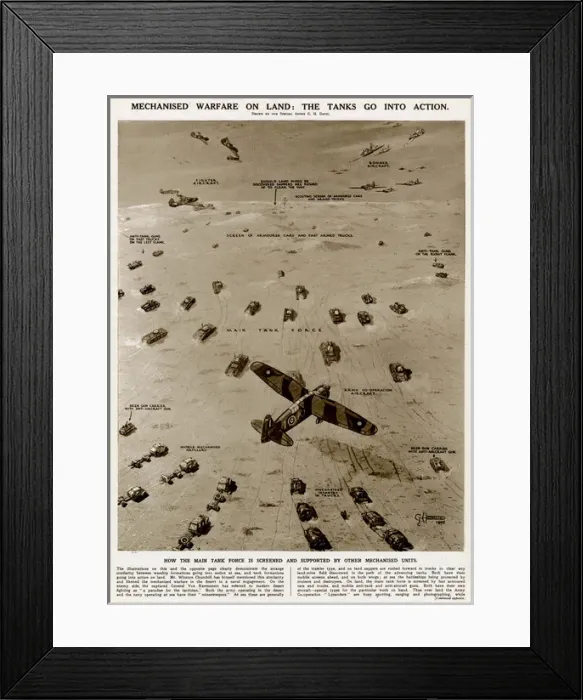 Framed Print : Tanks going into action by G. H. Davis Framed Print : Tanks going into action by G. H. Davis