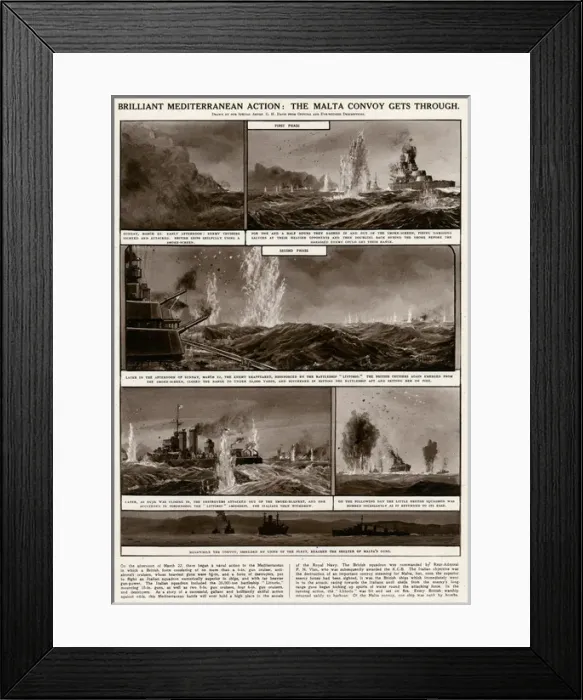 Framed Print : Malta convoy gets through by G. H. Davis