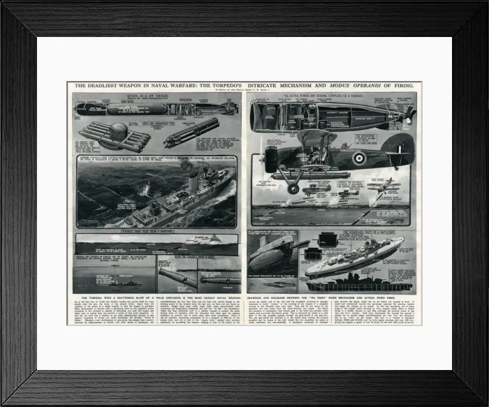 Framed Print : Torpedo in naval warfare by G. H. Davis Framed Print : Torpedo in naval warfare by G. H. Davis