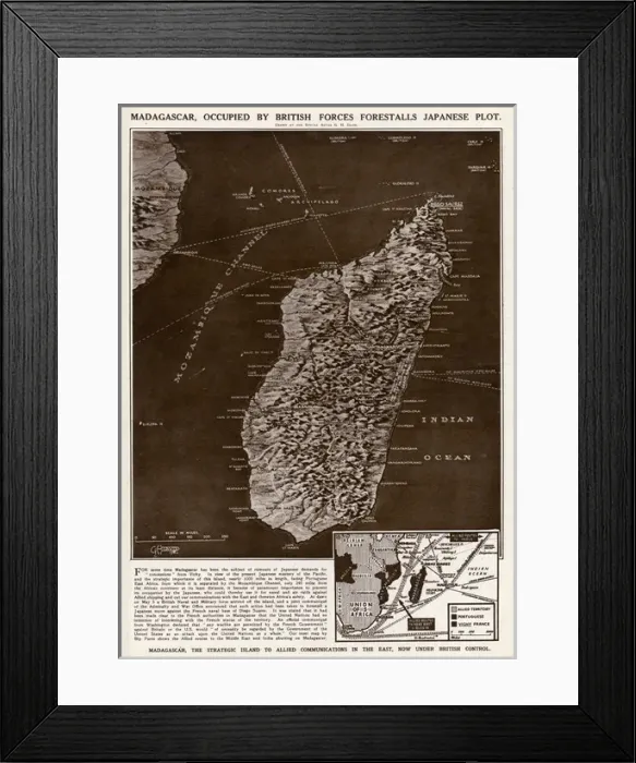 Framed Print : Madagascar strategic island by G. H. Davis Framed Print : Madagascar strategic island by G. H. Davis
