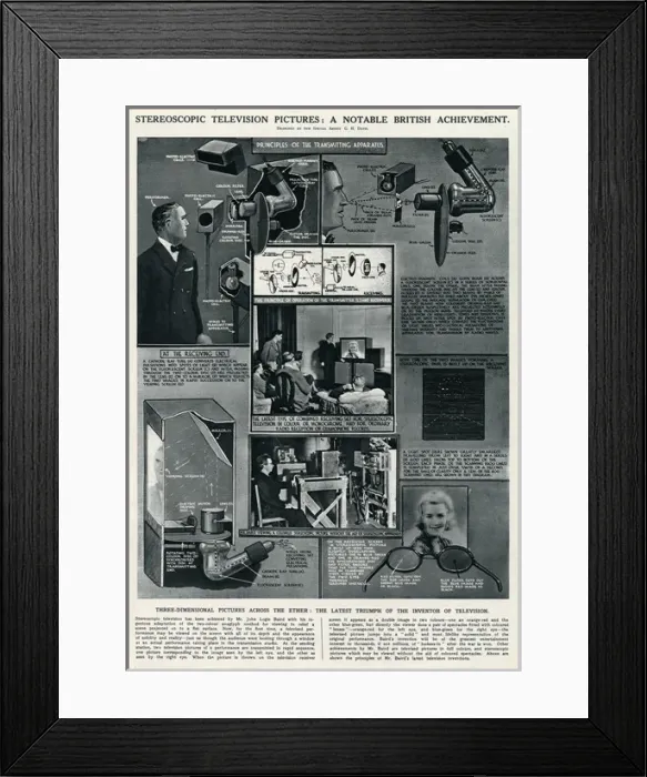 Framed Print : Stereoscopic television pictures by G. H. Davis