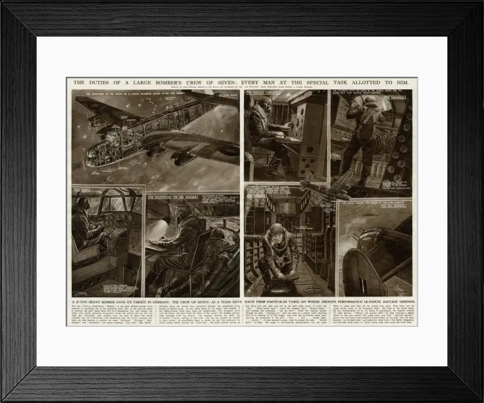 Framed Print : Duties of a large bombers crew by G. H. Davis Framed Print : Duties of a large bombers crew by G. H. Davis